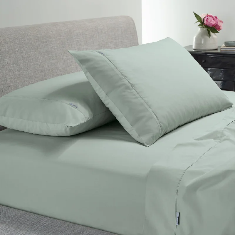 Flat Sheets with a High - Quality Finish for a Luxurious LookHeston 300 Thread Count Cotton Percale Sheet Sets Sage