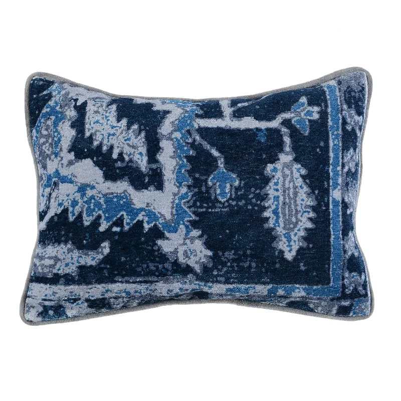 Hypoallergenic Pillows for Allergy SufferersBenzara Rectangular Fabric Throw Pillow with Floral Pattern, Blue and Gray