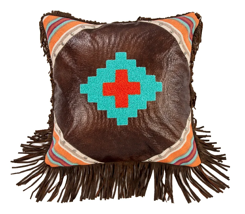 Orthopedic Pillows for Back Pain ReliefHiEnd Accents Embroidered Aztec Design in Faux Leather