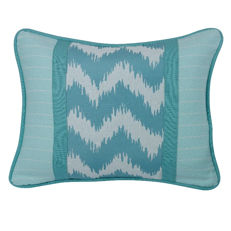 Firm Pillows for Side SleepersHiEnd Accents Chevron print pillow accented by blue stripes