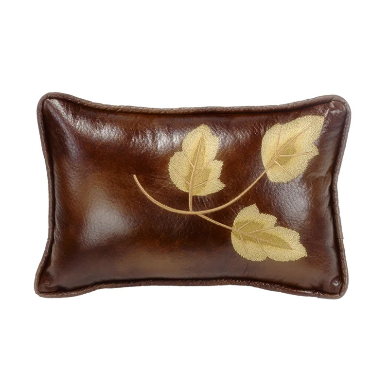 Down Alternative Pillows for Ethical ChoicesHiEnd Accents Embroidery leaf Pillow