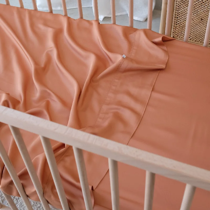 Twin - Size Sheet Sets with a Pillow ProtectorMulberry Threads - Organic Bamboo Bassinet Sheets - Rust