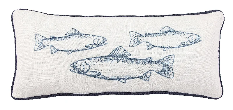 Pregnancy Pillows for Expectant MothersHiEnd Accents School of Trouts Pillow with Blue Piping