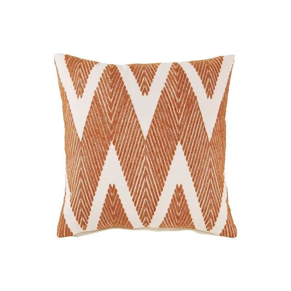 Kids Pillows with Fun DesignsBenzara 20 x 20 Zippered Cotton Accent Pillow with Herringbone Print, Set of 4, Orange