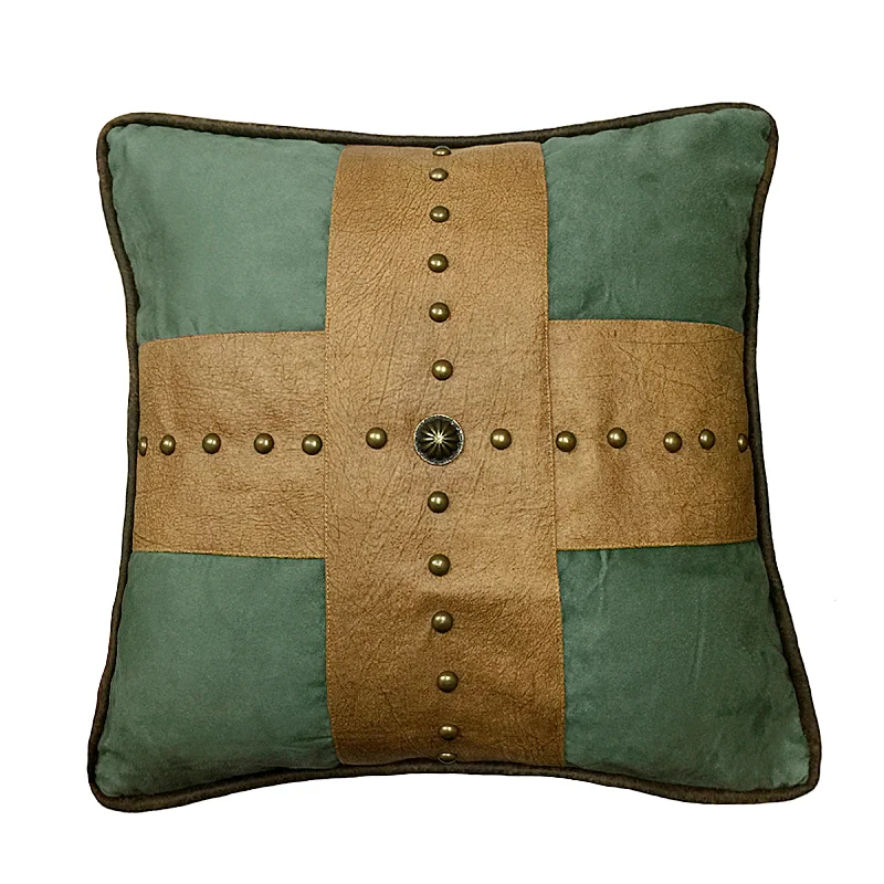 Cotton Pillows for Natural ComfortHiEnd Accents Studded Cross Pillow