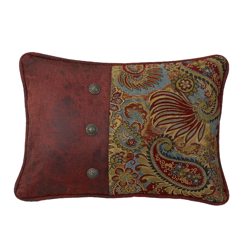 Memory Foam Pillows for Neck SupportHiEnd Accents Paisley Print Pillow with Red Faux Leather Side and Con