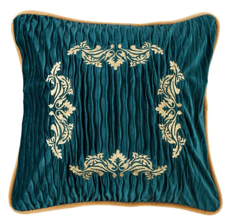 Down Alternative Pillows for Ethical ChoicesHiEnd Accents Velvet Embroidery Pillow