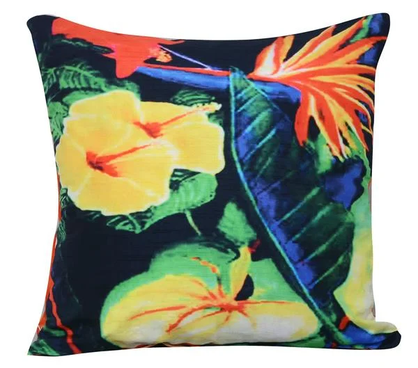 Cooling Pillows for Hot SleepersBenzara 20 X 20 Inch Tropical Pillow With Digital Print, Set of 2, Yellow and Blue