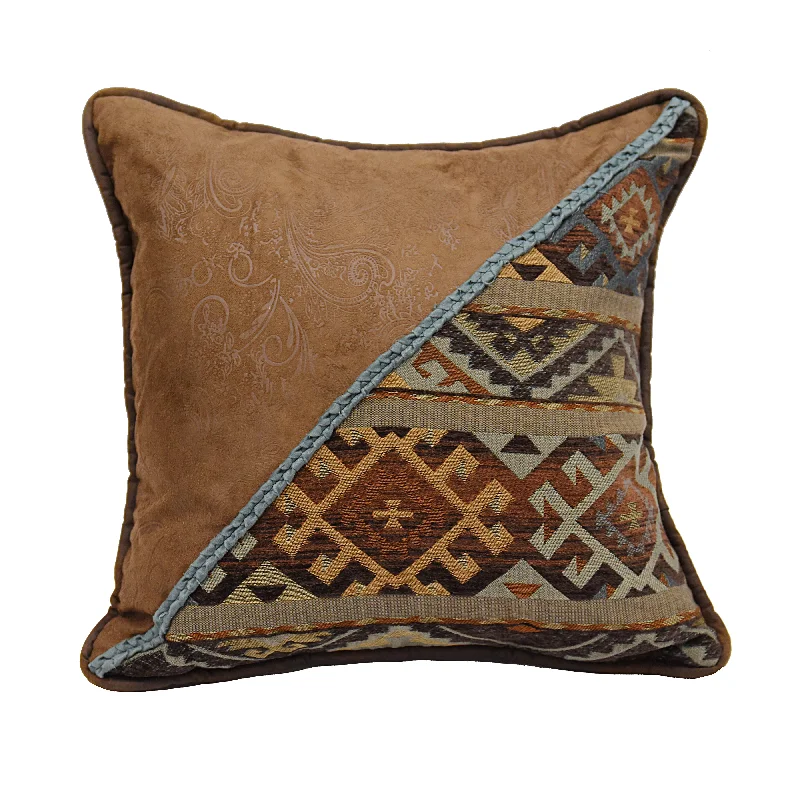 Travel Pillows for Long JourneysHiEnd Accents Southwestern pillow with studs and velvet