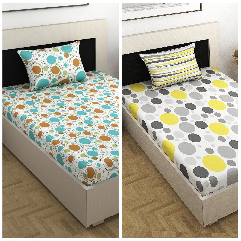 Jersey - Knit Sheets for a Comfortable and Casual BedColorful Polka Dots Combo Bedsheet for Single Bed