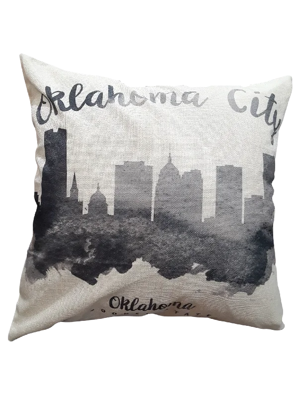 Square Pillows for Modern Home DecorOklahoma City Skyline Pillow Cover - Limited Edition