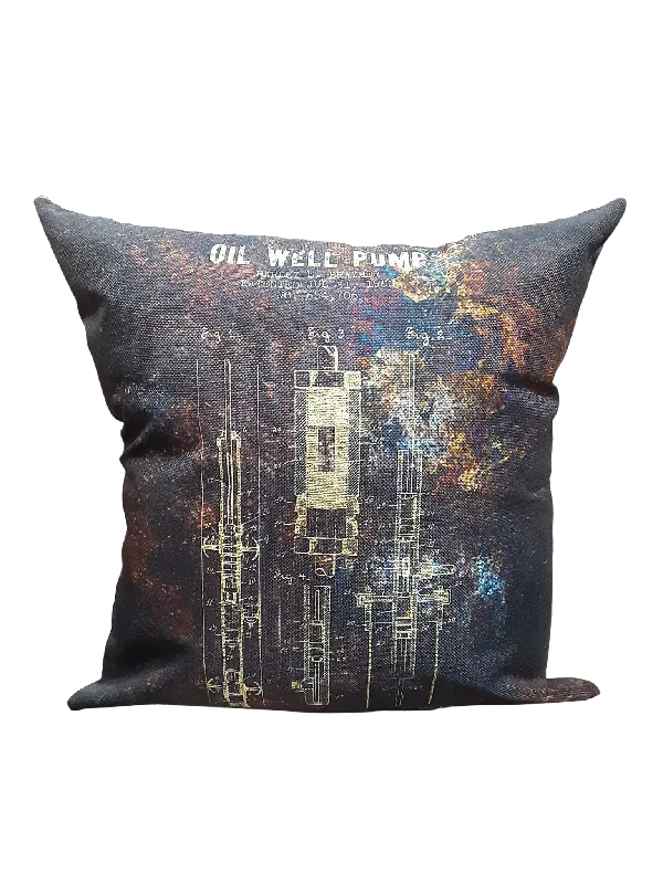 Bolster Pillows for Sofa DecorationOil Well Pump Blueprint *Limited Edition* Pillow Cover