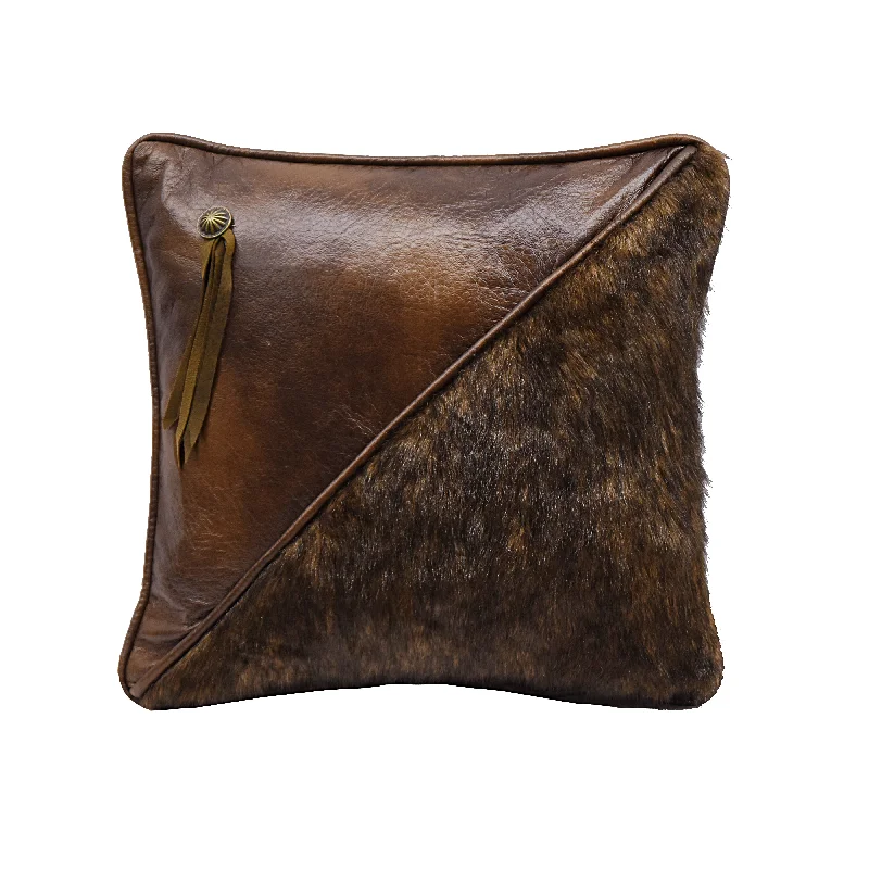 Orthopedic Pillows for Back Pain ReliefHiEnd Accents Half faux fur and faux leather pillow