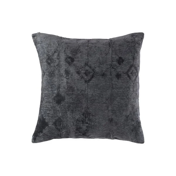 Decorative Pillows for Living Room MakeoverBenzara 20 x 20 Cotton Accent Pillow with Ikat Pattern, Set of 4, Slate Gray