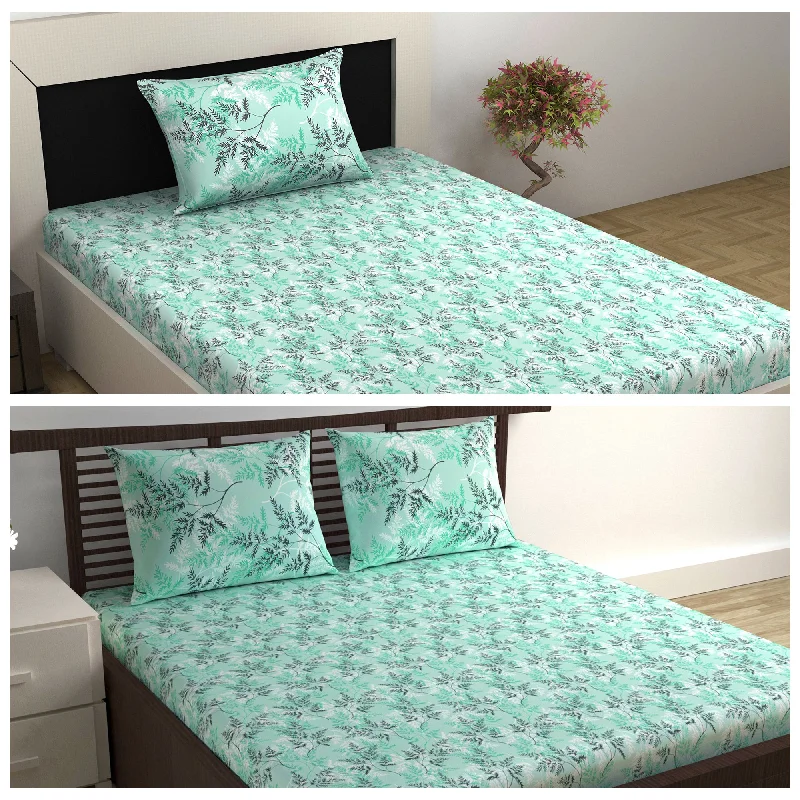 Anti - Pill Microfiber Sheets for a Smooth AppearanceLady Fern Floral Combo Bedsheet for Single and Double Bed