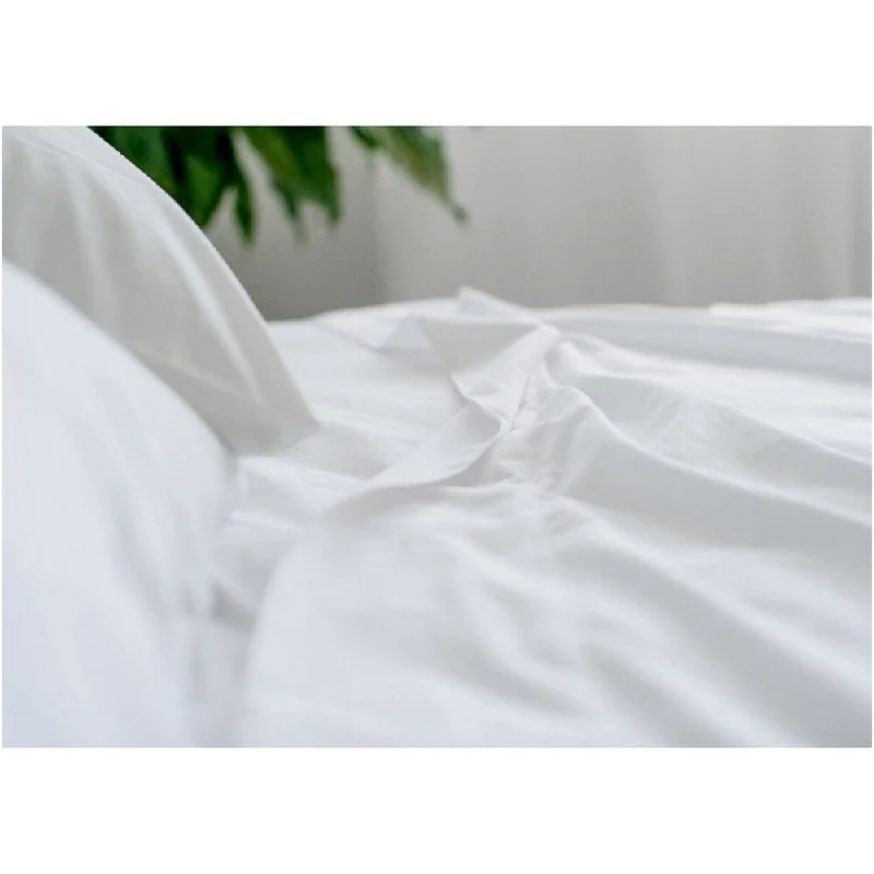 Polyester - Cotton Blend Sheets for Durability and ComfortChristopher Knight GOTS certified, 400 ct cotton bed sheet sets-Queen-White