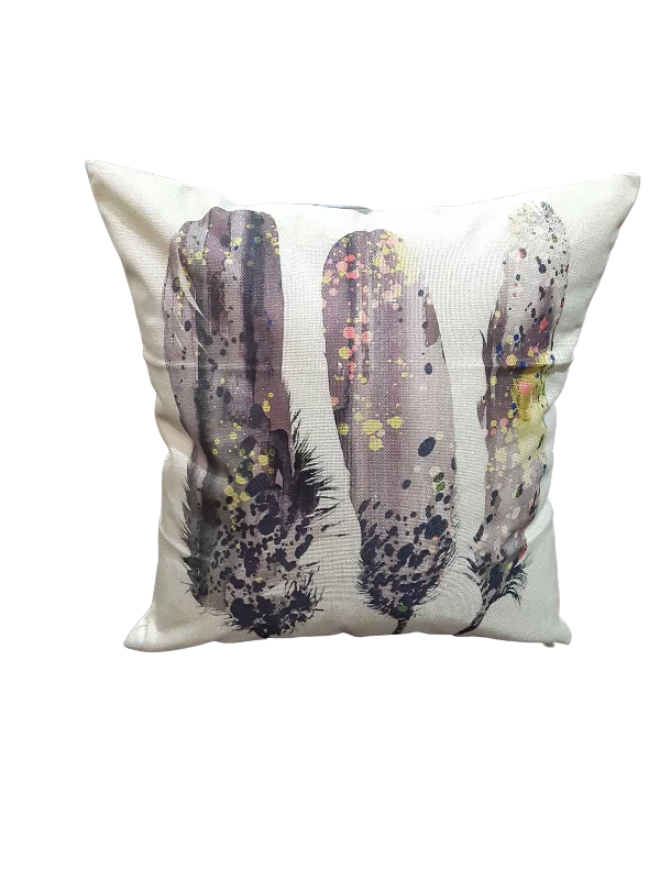 Bolster Pillows for Sofa DecorationThree Abstract Feather *Limited Edition* Pillow Cover