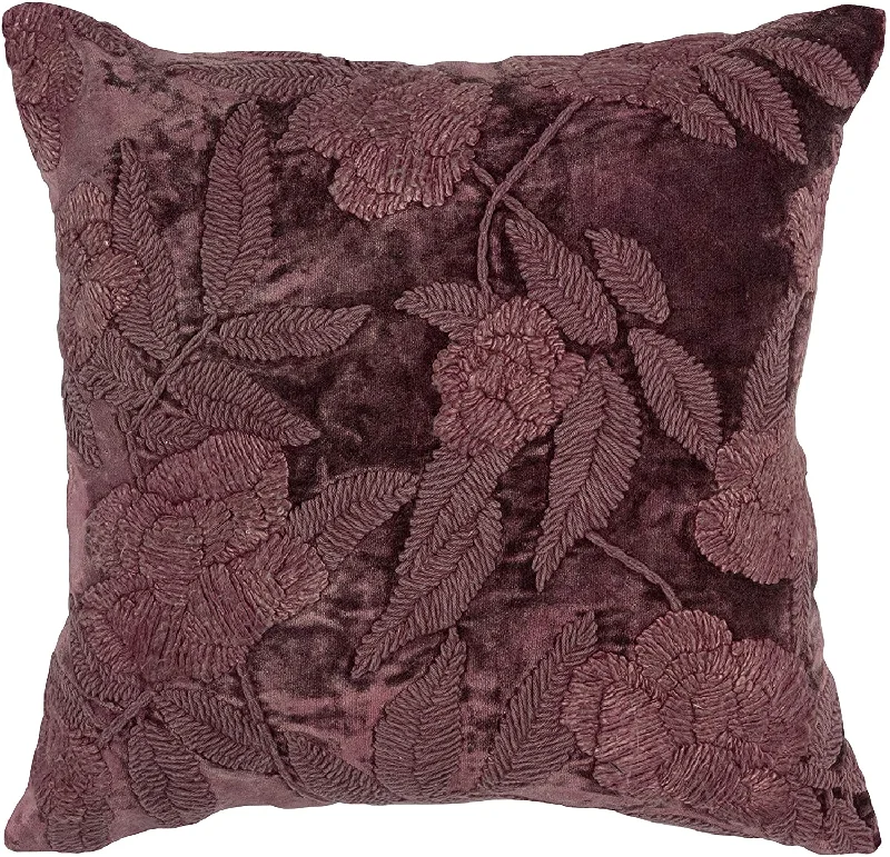 Firm Pillows for Side SleepersBenzara Square Fabric Throw Pillow with Embroidery, Purple