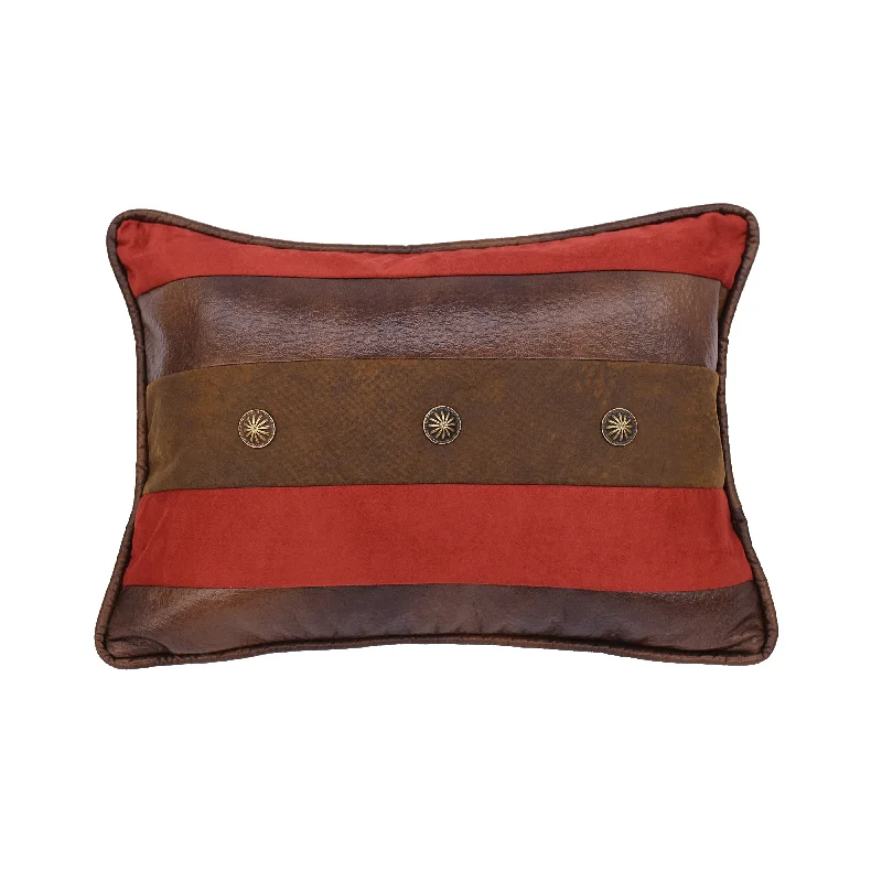 Adjustable Pillows for Customized ComfortHiEnd Accents Faux leather pillow w faux suede stripes