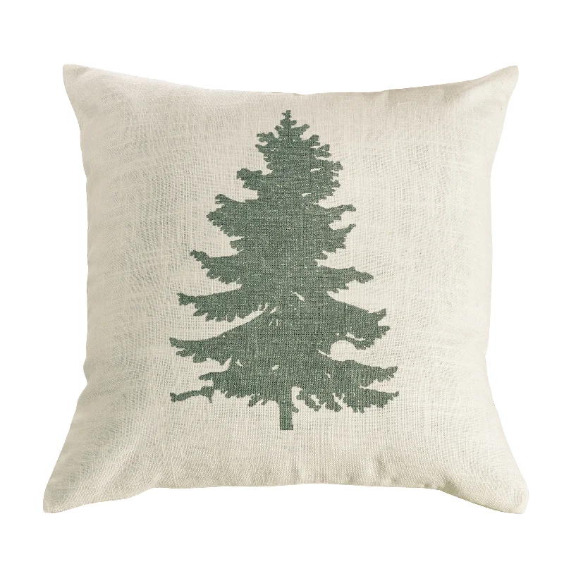 Travel Pillows for Long JourneysHiEnd Accents Green Pine Tree on Linen Pillow