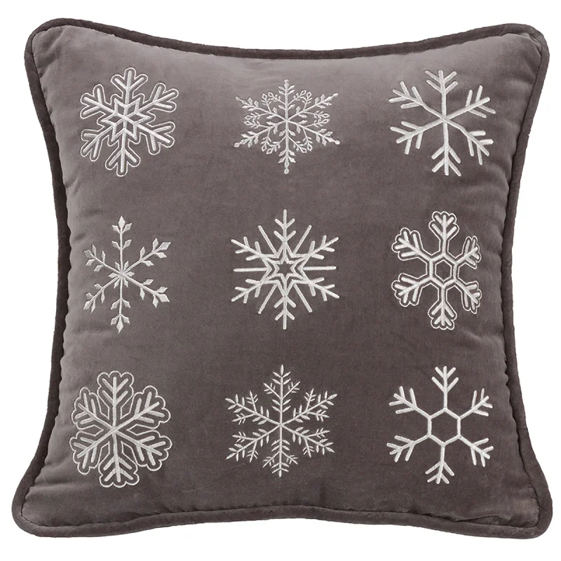 Lumbar Support Pillows for Car SeatsHiEnd Accents Square Embroidered Snowflake Pillow