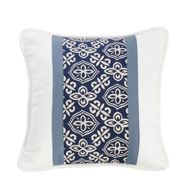 Silk Pillows for Smooth Skin and HairHiEnd Accents Pieced Pillow with Printed Stripe Detail