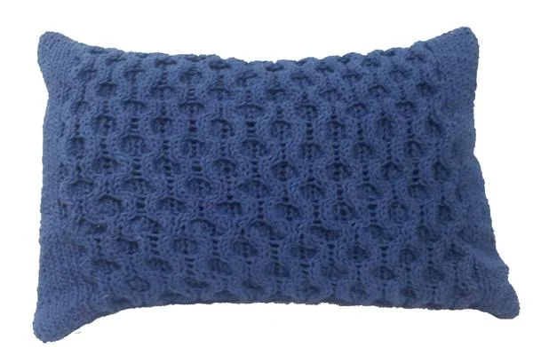 Cooling Pillows for Hot SleepersBenzara 20 X 14 Inch Knitted Pillow with Polyester Fiber Fill, Set of 2, Navy Blue