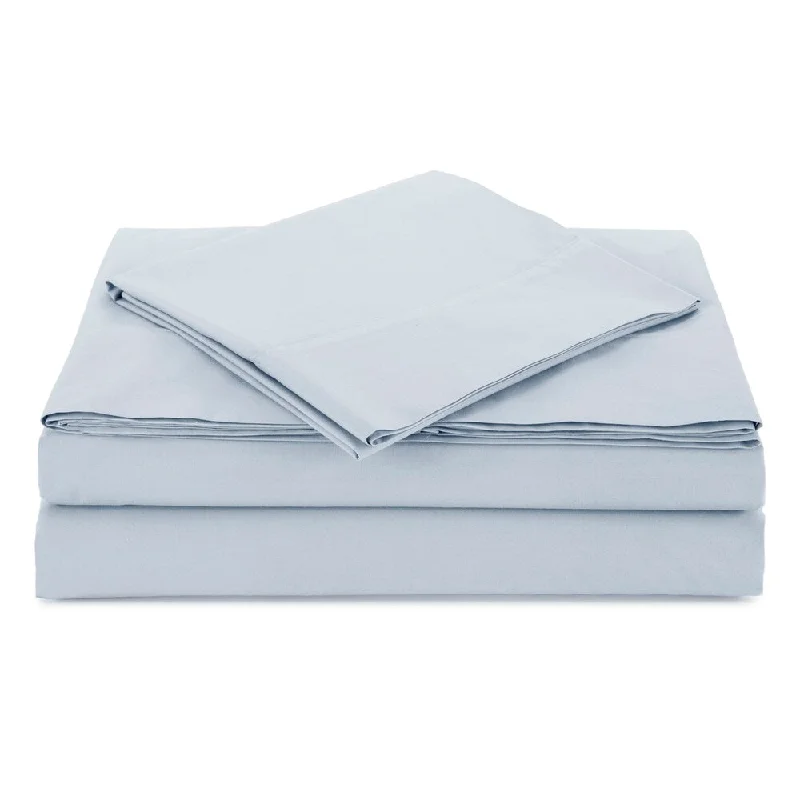 Moisture - Wicking Cotton Sheets for a Dry and Comfortable SleepAtelier Martex Percale Twin Powder Blue Sheet Set