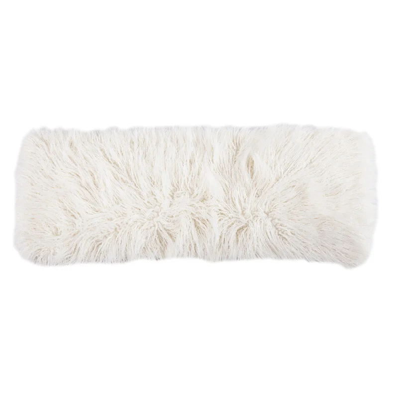 Firm Pillows for Side SleepersHiEnd Accents Mangolian Faux Fur Pillow, White