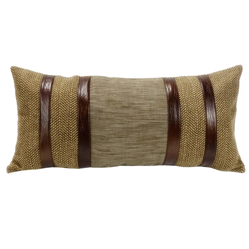 Hypoallergenic Pillows for Allergy SufferersHiEnd Accents Herringbone with Faux Lether Stripes