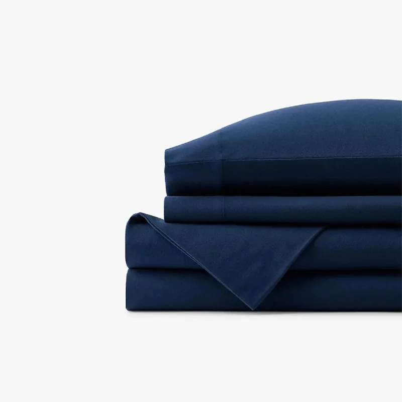 Fitted Sheets with Reinforced Corners for Long - Lasting UseBelem Luxury Bed Sheet Set | Navy Blue