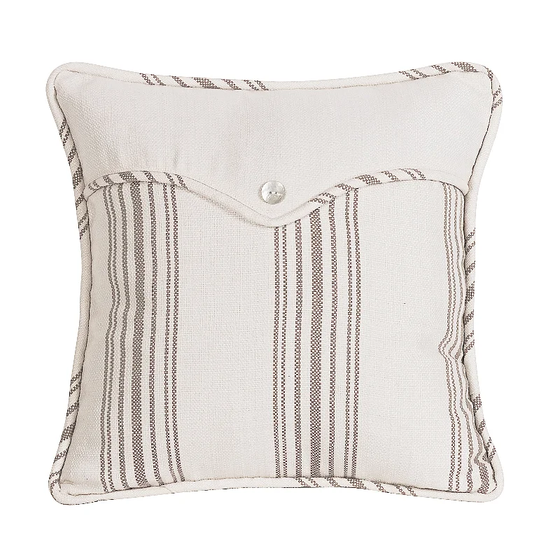 Plush Pillows for a Cozy BedHiEnd Accents Linen weave envelope pillow-with stripe and Pearlized Button Detail