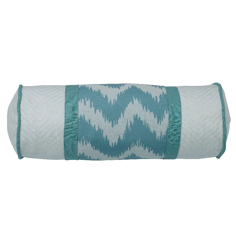 Silk Pillows for Smooth Skin and HairHiEnd Accents Neckroll featuring chevron print and accented by contrasting white