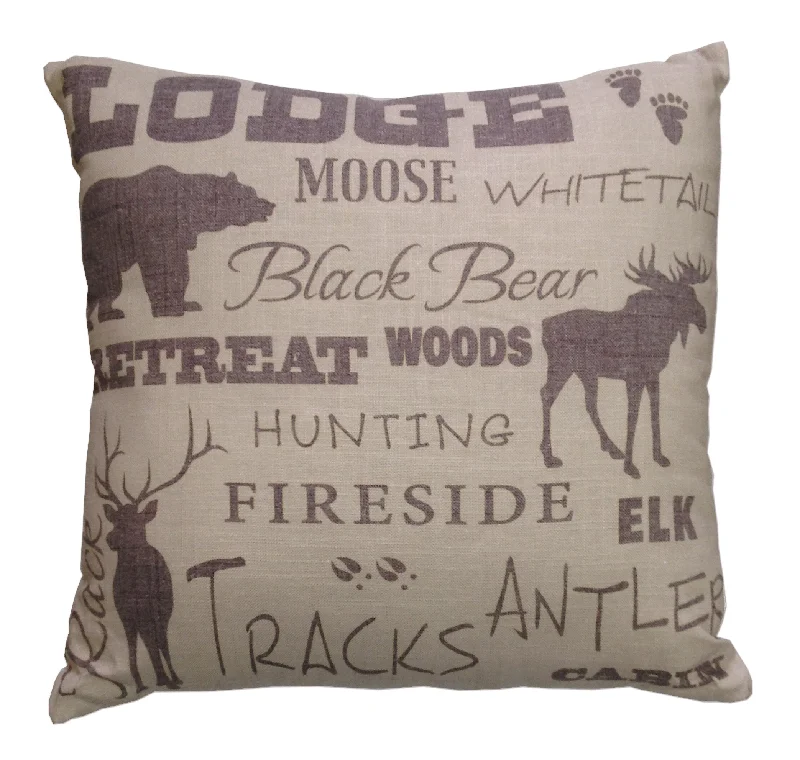 Feather Pillows for a Luxurious SleepHiEnd Accents Lodge Text Collage Pillow