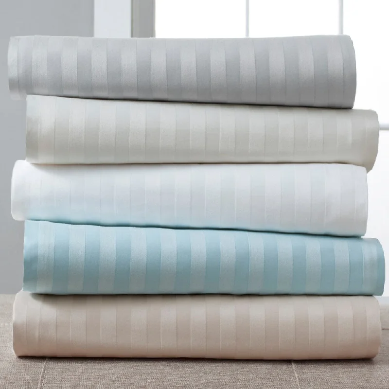 Moisture - Wicking Cotton Sheets for a Dry and Comfortable SleepLuxury Estate 1200TC Woven Stripe Sheet Set