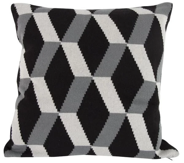 Plush Pillows for a Cozy BedBenzara 20 x 20 Inch Cashmere Pillow with Zig Zag Pattern, Set of 2, Black and Gray