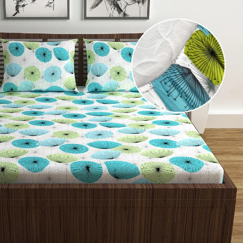 Jersey - Knit Sheets for a Comfortable and Casual BedDandelions Print Elastic Fitted Double Bed Bedsheet