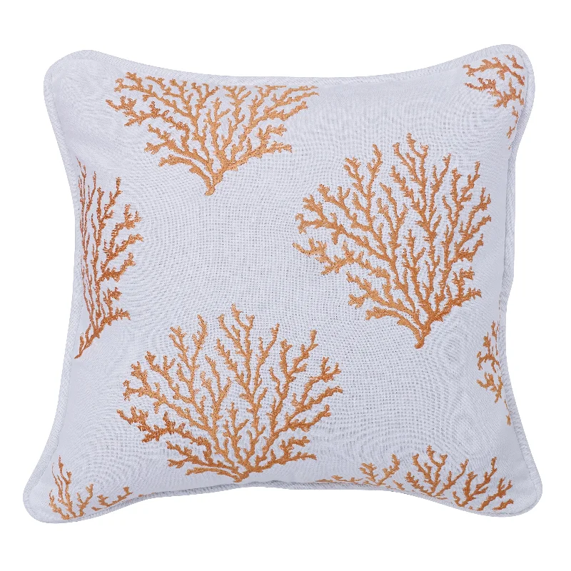 Hypoallergenic Pillows for Allergy SufferersHiEnd Accents Saffron Colored Embroidered Coral Pillow