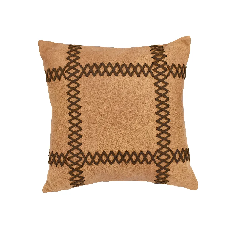 Velvet Pillows for a Touch of EleganceHiEnd Accents Faux leather pillow with lacing