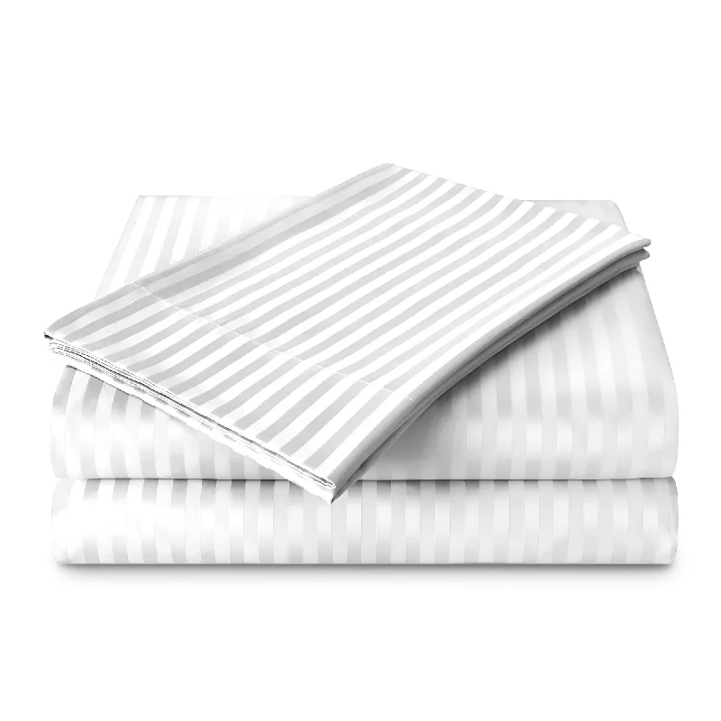 Hypoallergenic Silk Sheets for Sensitive SleepersBelem Swiss Stripe T-250 Sheets Set