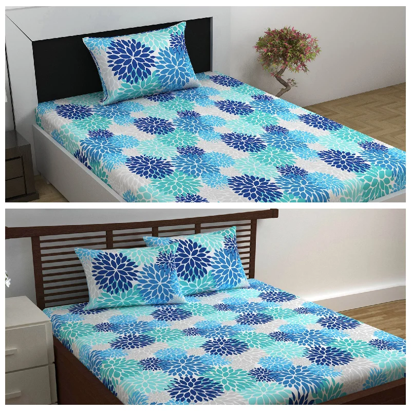 Rayon - Cotton Sheets for a Breathable and Soft BlendSilhouette Leaves Combo Bedsheet for Single and Double Bed