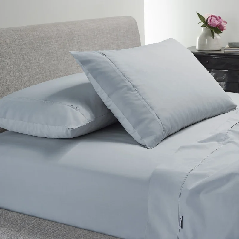 Wrinkle - Free Polyester Sheets for a Low - Maintenance BedHeston 300 Thread Count Cotton Percale Sheet Sets Steel Blue