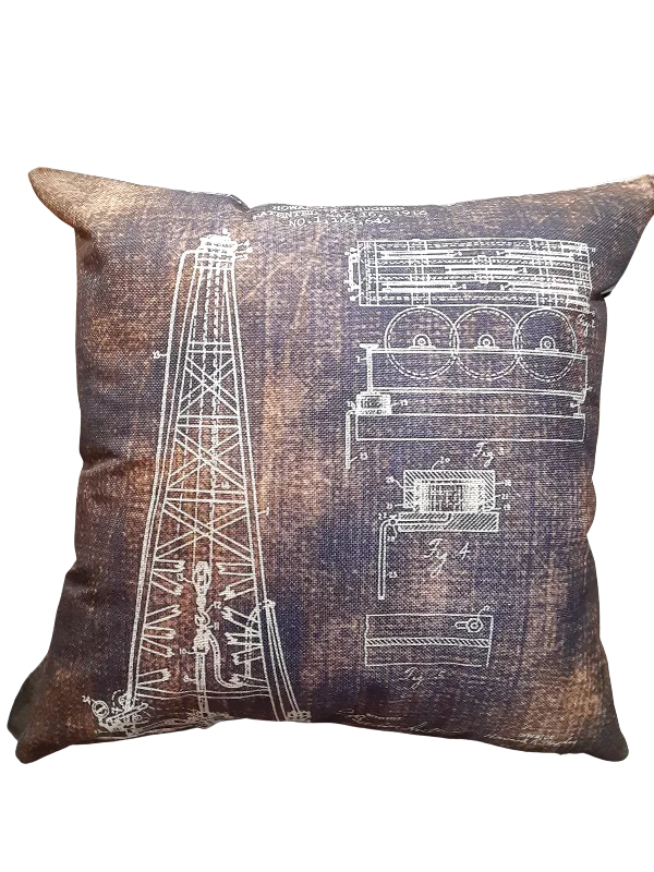 Silk Pillows for Smooth Skin and Hair1916 Oil Drilling Rig *Limited Edition* Pillow Cover