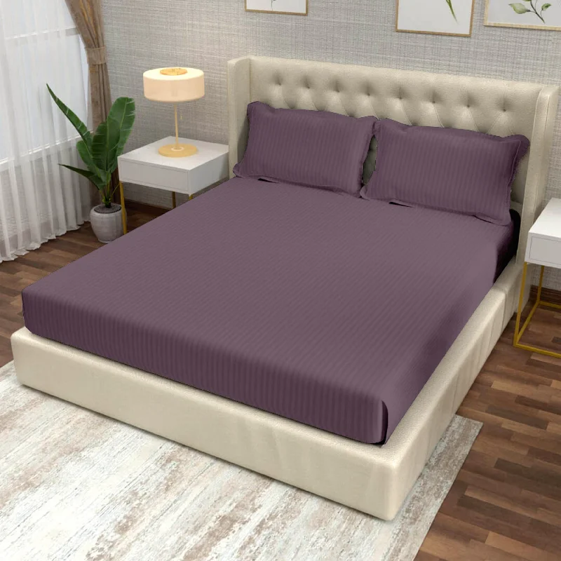 Flat Sheets with a High - Quality Finish for a Luxurious LookViolet Italian Stripes Flat King Size Bedsheet