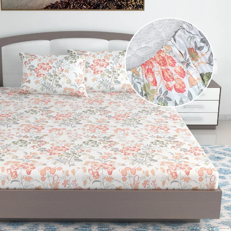 Jersey - Knit Sheets for a Comfortable and Casual BedVintage Floral Elastic Fitted Bedsheet For King Bed