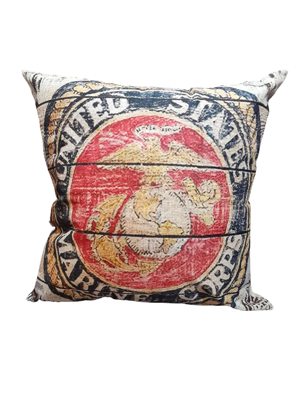 Kids Pillows with Fun DesignsRustic Marines Logo Pillow Cover - Limited Edition