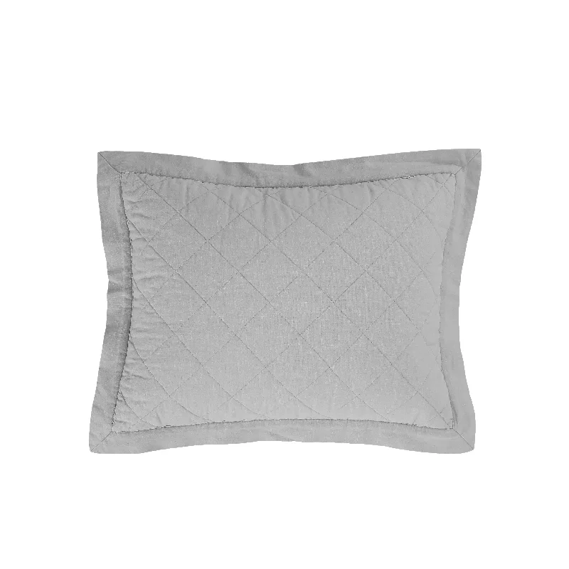 Square Pillows for Modern Home DecorHiEnd Accents Linen Quilted Boudoir Pillow