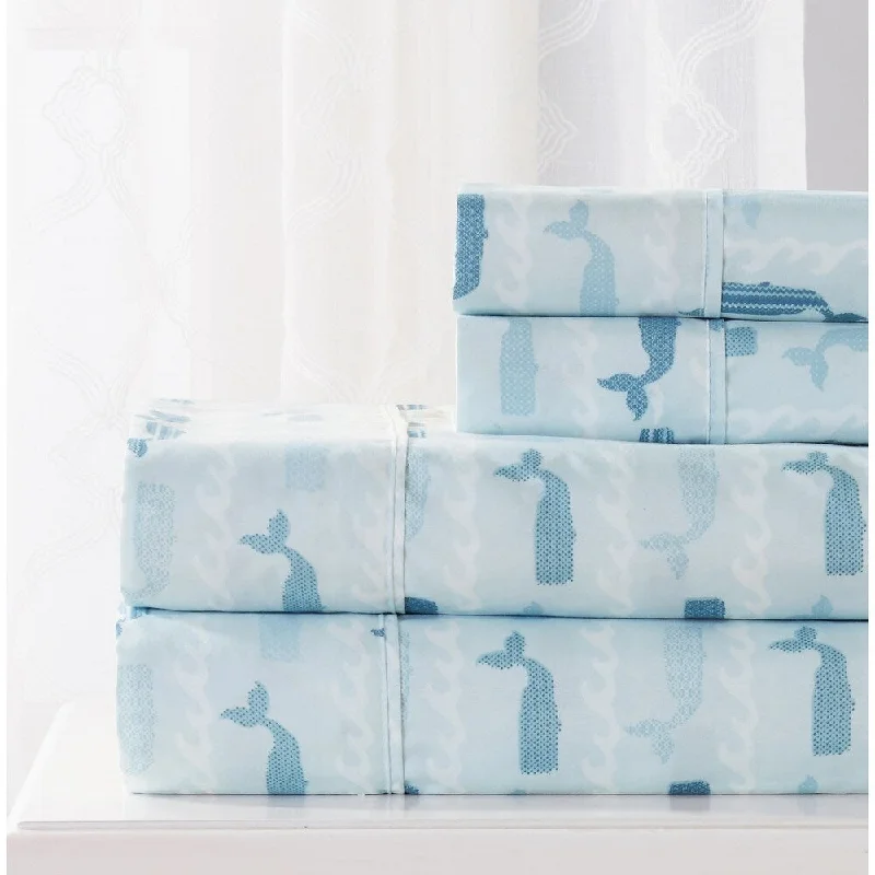 Jersey - Knit Sheets for a Comfortable and Casual BedRT Designers Collection Whale Printed Sheet Set