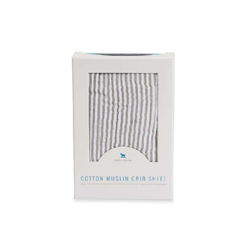 King - Size Sheet Sets with a Decorative Pillow SetLittle Unicorn - Cotton Muslin Cot Sheet - Grey Stripe