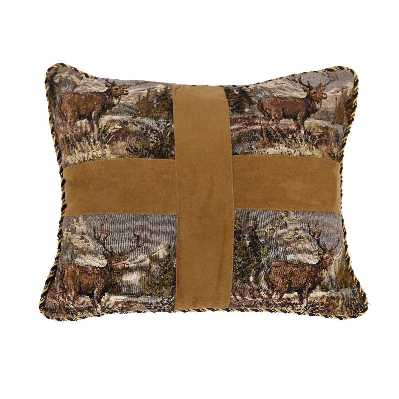 Down Alternative Pillows for Ethical ChoicesHiEnd Accents Elk Cross Pillow